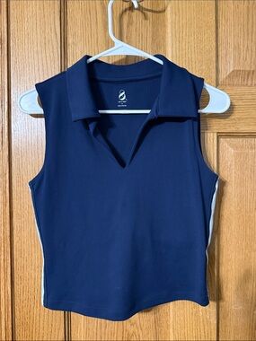 Lou & Grey Sleeveless Polo Tennis Tank with Side Stripe